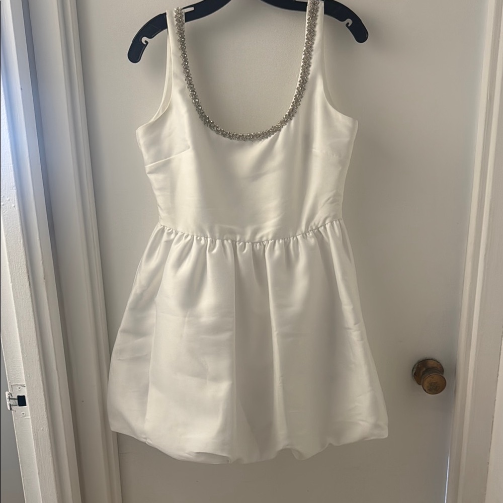Self-Portrait mini white bubble dress